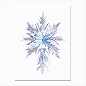 Crystal, Snowflakes, Pencil Illustration 2 Canvas Print