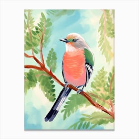 Bird Perched On A Branch Canvas Print