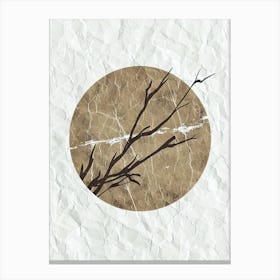 Tree Branch In A Circle, Minimalist, Bauhaus Canvas Print