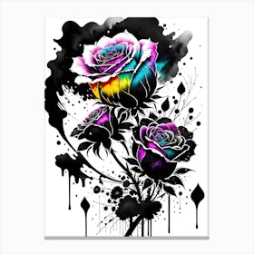 Rainbow Roses Canvas Print