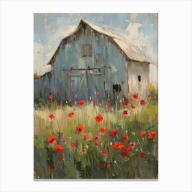 Poppies In The Barn 5 Canvas Print