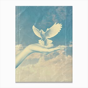 Dove On Hand Canvas Print