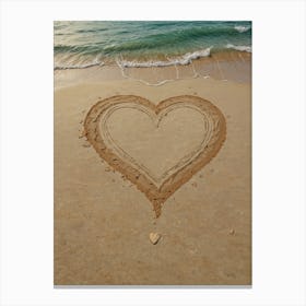 Heart In The Sand 1 Canvas Print