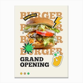 Burger Grand Opening Canvas Print