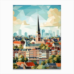 The Hague, Netherlands, Geometric Illustration 1 Canvas Print