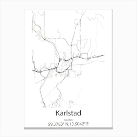 Karlstad,Sweden Minimalist Map Canvas Print