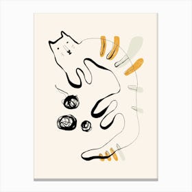 Cat With Balls Canvas Print