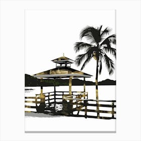 Gazebo At The Beach Canvas Print