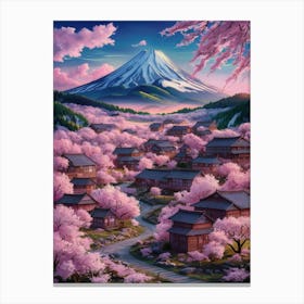 Cherry Blossoms In Fuji 3 Canvas Print