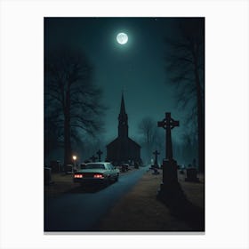 Graveyard 90s Horror Game (31) Canvas Print