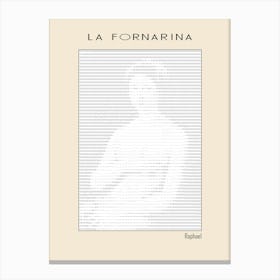 Ascii Art Minimalist – La Fornarina – Raphael Between 1518 – 1519 – Classic Painting Canvas Print