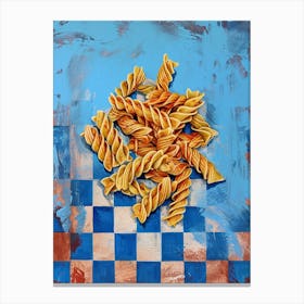 Pasta Blue Checkerboard 3 Canvas Print