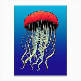 Sea Nettle Jellyfish Pop Art Illustration 5 Canvas Print