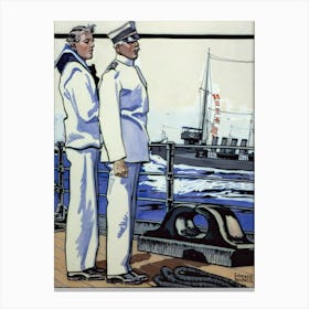 Sailor And Officer Standing On Deck (1917), Edward Penfield Canvas Print
