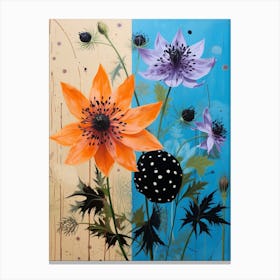 Surreal Florals Love In A Mist Nigella 2 Flower Painting Canvas Print