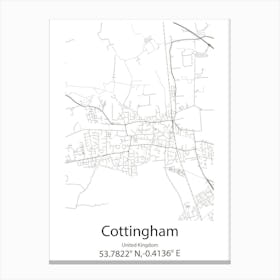 Cottingham,United Kingdom Minimalist Map Toile