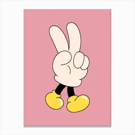 Mickey Mouse Peace Sign Canvas Print