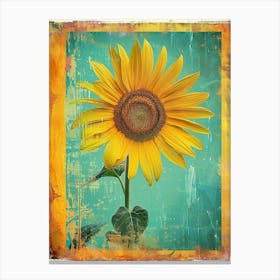 Retro Sunflower 1 Canvas Print