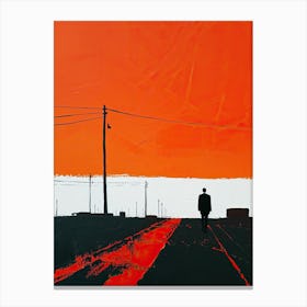 Man On A Road Canvas Print