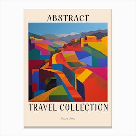 Abstract Travel Collection Poster Cusco Peru 2 Canvas Print