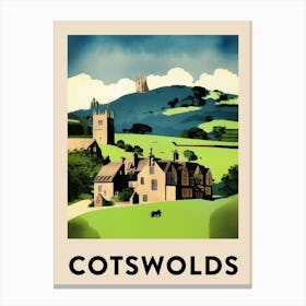 Cotswolds 3 Vintage Travel Poster Canvas Print