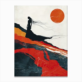 Woman In The Desert, Minimalism 2 Canvas Print