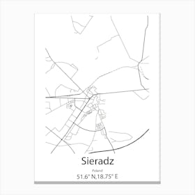 Sieradz,Poland Minimalist Map Toile