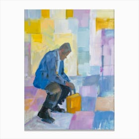 Man With A Suitcase Canvas Print