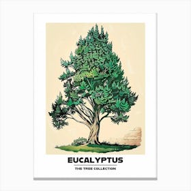 Eucalyptus Tree Storybook Illustration 4 Poster Canvas Print