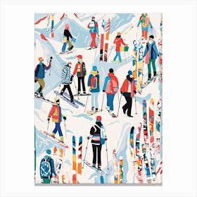 Lech Zurs Am Arlberg   Austria, Ski Resort Illustration 0 Canvas Print