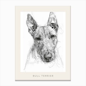 Bull Terrier Dog Line Sketch 1 Poster Canvas Print