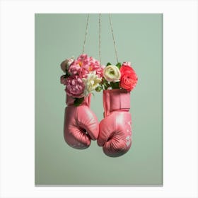 Boxing Gloves With Flowers 1 Canvas Print