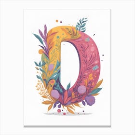 Colorful Letter D Illustration 12 Canvas Print