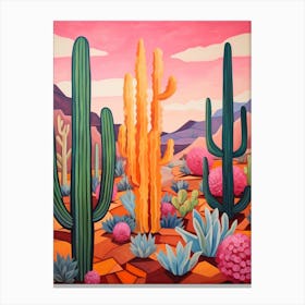 Cactus In The Desert Painting Organ Pipe Cactus 2 Canvas Print