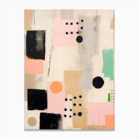 Abstract Painting. Black and Peach Canvas Print