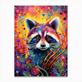 A Cozumel Raccoon Vibrant Paint Splash 1 Canvas Print