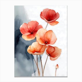 Watercolor Poppies 3 Canvas Print