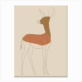 Antelope - Boho, Line Art 7 Canvas Print