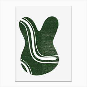 Green Guitar Pick Canvas Print