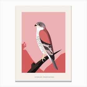 Minimalist Eurasian Sparrowhawk 3 Bird Poster Canvas Print