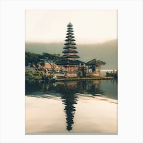 Pagoda Landscape Sky Clouds Bali Indonesia Temples Water Canvas Print