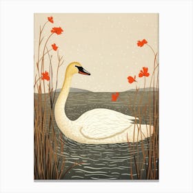 Bird Illustration Swan 1 Canvas Print