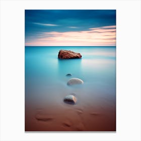 Rocky Shore At Sunset Canvas Print