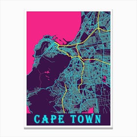 Cape Town Map Poster 1 Canvas Print