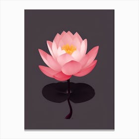 A Pink Lotus In Minimalist Style Vertical Composition 28 Canvas Print