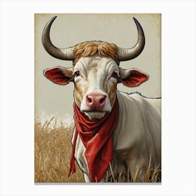 Cow In A Field 1 Canvas Print