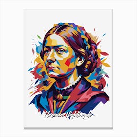 Florence Nightingale 03 Portrait WPAP Pop Art Canvas Print