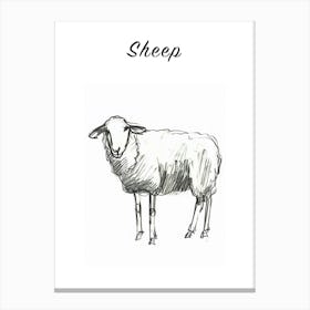 B&W Sheep Poster Canvas Print