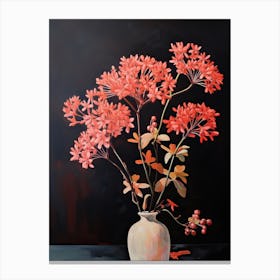 Bouquet Of Autumn Joy Sedum Flowers, Fall Florals Painting 1 Canvas Print