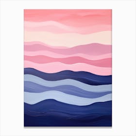 Pink And Blue Waves 1 Canvas Print